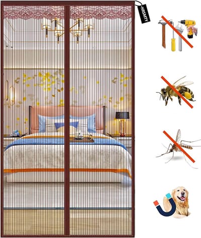 Magnetische Hor - Insectenwering Deur - Buiten Leven - Automatische Sluiting - 85x215cm - Bruin