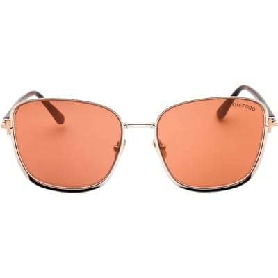 Tom Ford Zonnebril Met Glanzend Donker Ruthenium Montuur En Bruine Spiegelglazen