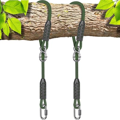 Verstelbare boomschommel touw hangmat riemen opknoping kit - eenvoudig te installeren voor hangstoel en bandschommel - ideaal voor binnen en buiten speeltuinen - groen, 2 stuks