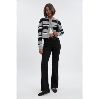 boohoo Dames De Lange Lage Taille Bootcut Jeans | Black | Maat: 16/34L