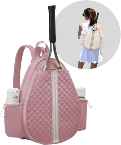 Padel Rugzak – Dames Tennis Tas met Racketvak, Thermozijvakken & Extra’s – Waterafstotend – 42x33x12 cm – Roze