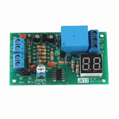 Virtubuy - DC 12V Trigger Timer Delay Switch - Instelbare Timer - LED Display - Countdown Timer - 1 tot 99 seconden/1 tot 99 minuten - Automatische ...