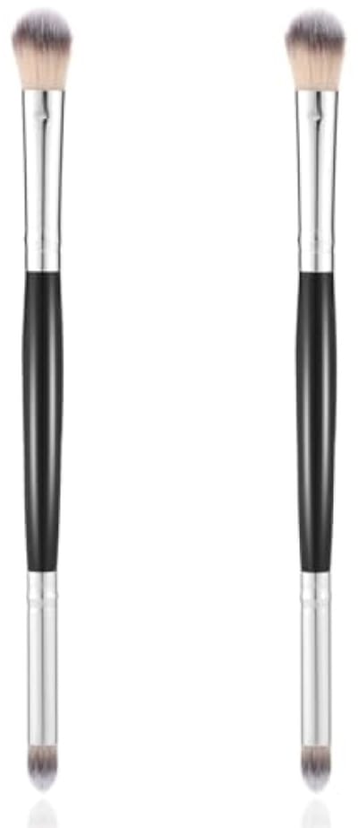 Set van 2 dubbelzijdige make-upkwasten voor oogschaduw en concealer