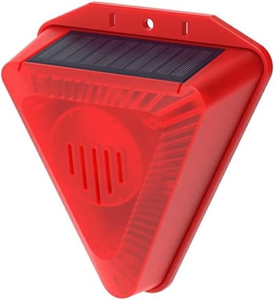 Zonne Alarm Licht - Sirene Afschrikker - Dieren Verjagen - 129dB Geluid - IP65 Waterdicht - Zwart