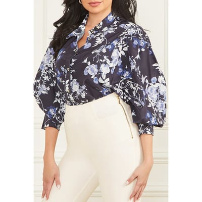 GUESS Marciano By  Petal Pose Yvonne Blouse Indigo Maat: XXS | Blouses Outlet | Dames