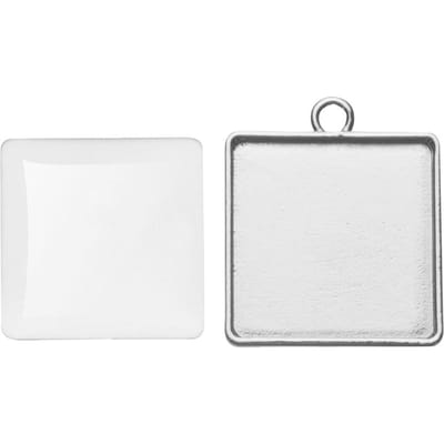Cabochon-Decoratieve hanger groot - Vierkant