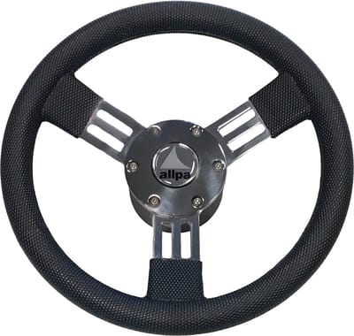 Allpa RVS Stuurwiel Pegaso Ø300mm met zwarte polyurethaan Rand
