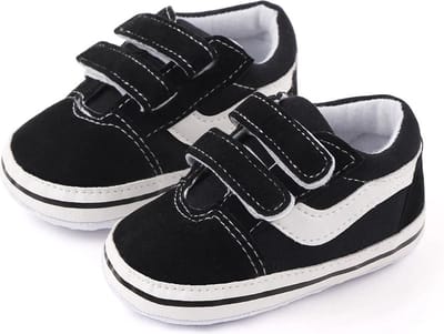Baby schoentjes - babysneakers van Completebabyuitzet - Klittenband - Schoenmaat 18-19 – 0-6 maanden (11cm) - Zwart