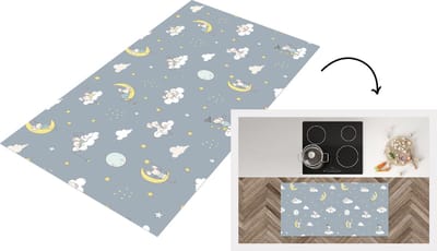 Keukenloper - Loper keuken - Muis - Maan - Patronen - 120x60 cm - Keukenloper vinyl