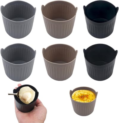 Set van 6 Herbruikbare Siliconen Mallen voor Airfryer, Ideaal voor Eieren, Taarten en Desserts