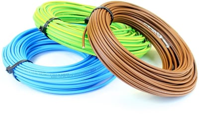 Enkelader PVC Installatiekabel 2,5mm voor Leidingen - Blauw, Bruin, Geel/Groen (Per Meter)