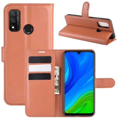 Coverup Hoesje - Geschikt voor Huawei P Smart (2020) Hoesje - Coverup Book Case - Bruin