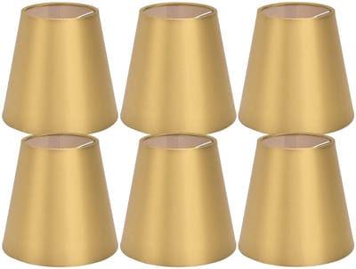 Dailygoody - Stoffen Lampenkappen Set - Handgemaakt - Voor Vloer- en Tafellampen - Goudkleurig - Set van 6 - Duurzaam en Stijlvol - Perfect voor Inter...