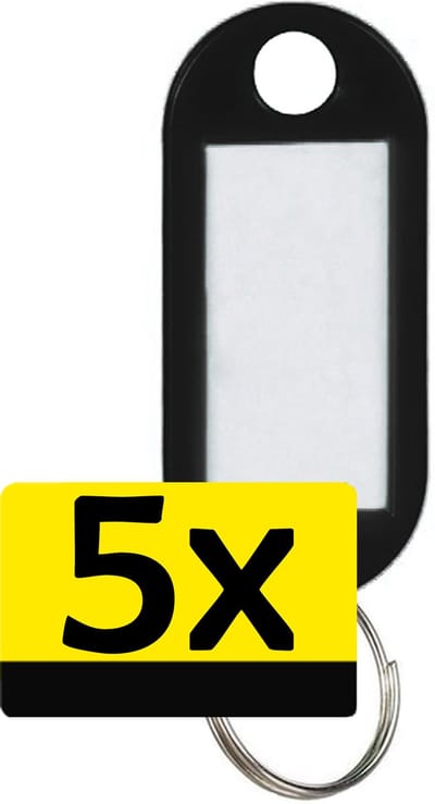 Sleutellabels Label Sleutel Sleutelhanger Gekleurde Bagagelabel Sleutelhanger Reislabel - Zwart - 5 Stuks