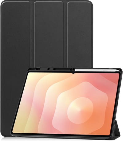 Hoesje - Geschikt voor Samsung Galaxy Tab S11 Ultra - Dun & Stevig - Trifold Bookcase - Hard Cover Case - Met Uitsparing Geschikt voor S Pen - Hardcover Book - Tablet Hoes - Zwart