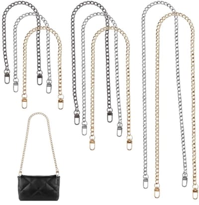 8-delige Handtas Ketting met Draaigesp en Buckles voor DIY Schoudertassen en Handtassen - 40cm, 60cm, 80cm - Zilver, Goud, Zwart