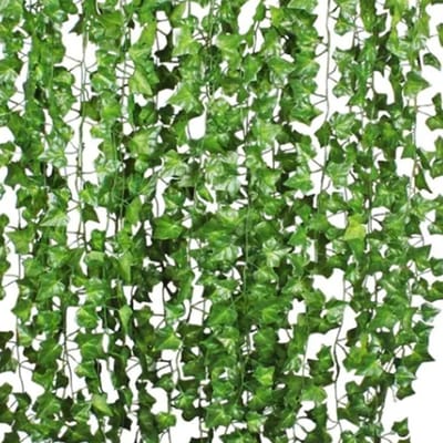 Gesimuleerde Klimop Cane Creeper Klimop Decoratieve Groene Planten Plafond Kunstmatige Wijnstok Eucalyptus Bladeren 12 STUKS beige