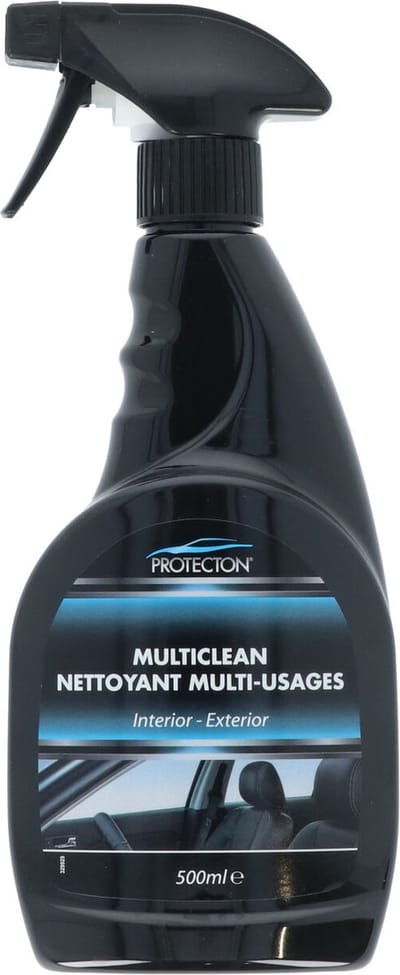 Protecton Multiclean Interieur & Exterieur – Om kunststof grondig te reinigen & te vernieuwen - subtiele zijdeglans afwerking – Met aangename fruitige geur - Snel & gemakkelijk in gebruik - 500ml
