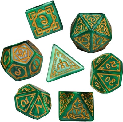 Dobbelstenen set - Spel dobbelstenen - Bordspellen spelen - Acryl met gravures - 7 stuks - Levendige kleuren