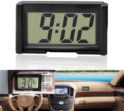 Cosensi - Dailygoods - Dailygoody - Universele Auto LCD Digitale Klok - Draagbare Elektronische Klok - Helder afleesbaar - Vloeibare Kristallen - Auto Klok - Ideaal voor elk