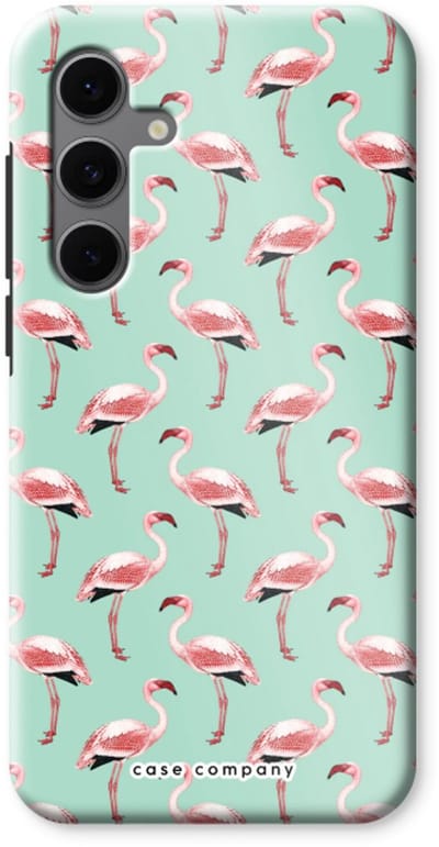 Case Company® - Hoesje geschikt voor Samsung Galaxy S24 FE hoesje - Flamingo - Tough Case - Maximale Bescherming alle Kanten en Schermrand
