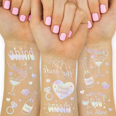 Temporäre Tattoos voor Junggesellinnenabschied - 40 Iriserende Stijlen | Feestdecoratie, Cadeaus voor de Bruid, Brautjungfern Geschenken