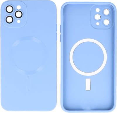 Hoesje Geschikt voor iPhone 11 Pro - Back Cover - MagSafe Hoesje met Camera Beschermer - Blauw