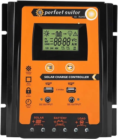 Laadregelaar Zonnepaneel - Batterijregelaar MPPT - Off-grid Energie - Dubbel LCD Display - 17.5x14x4 cm