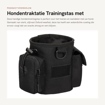 Dailygoods- Trainingstas Waterdicht - Hondenrugzak met 2 Zijzakken - Poepzakdispenser - Gemaakt van 600D Oxford - Grote Capaciteit - Slijtvast en Scheurbestendig - Hondentas