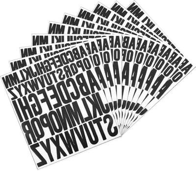 Grote letterstickers - Zelfklevende zwarte alfabetstickers voor knutselen - 10 vellen vinyl met 520 letters - Geschikt voor borden, posters, ramen en brievenbus