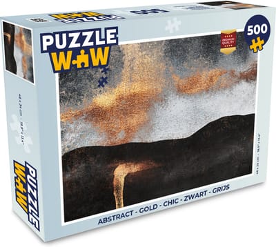 Puzzel Abstract - Gold - Chic - Zwart - Grijs - Legpuzzel - Puzzel 500 stukjes