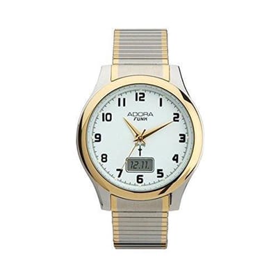 Radio controlled heren horloge van Adora goudkleurig en ziverkleurig-AF7102