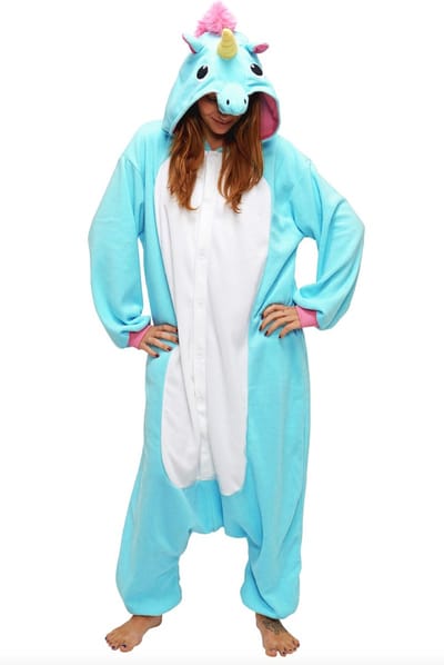 KIMU® Onesie Blauwe Eenhoorn Pak - Maat 140-146-152 - Eenhoornpak Unicorn Kostuum Blauw Pak - Kinderen Zacht Jumpsuit Pyjama Huispak Meisje Festival