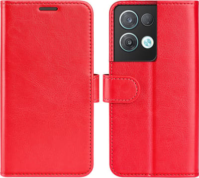 MobyDefend Hoesje - Geschikt voor Oppo Reno 8 Pro - Wallet Book Case (Sluiting Achterkant) - Rood