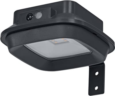 OSRAM buitenwandlamp, donkergrijs, 3000 K, 120 lm, 120° stralingshoek, IP44, lithium-ionbatterij, USB-C-oplaadkabel, PIR-bewegingssensor, 1.7 W, 25.000 uur levensduur