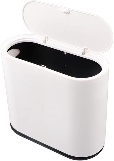 Dailygoods- Prullenbak 12 Liter - Vuilnisbak met Drukdeksel - Hondenbestendig - Slank Ontwerp - Gemakkelijk Schoon te Maken - Hygiënisch Gebruik