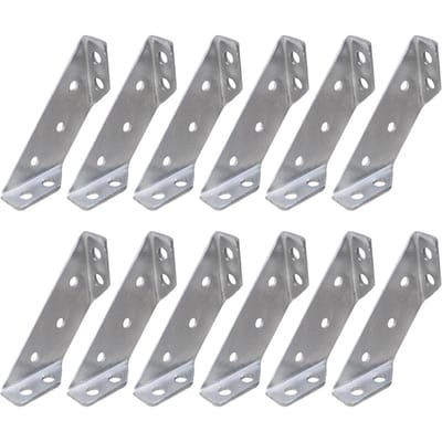 12 pièces support d'étagère connexion coin trapézoïdal angle trapézoïdal support carré code supports support à 90 degrés 6.9X2X1.2CM argenté