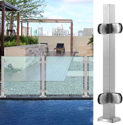 Balustrade Paal - Leuninghouder - Veilig Traplopen - Roestvrij Staal 304 - Hoogte 120cm - Zilver