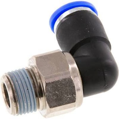10mm & R3/8'' L-stuk Draaidoorvoer Insteek Buitendraad Vernikkeld Messing/PBT NBR