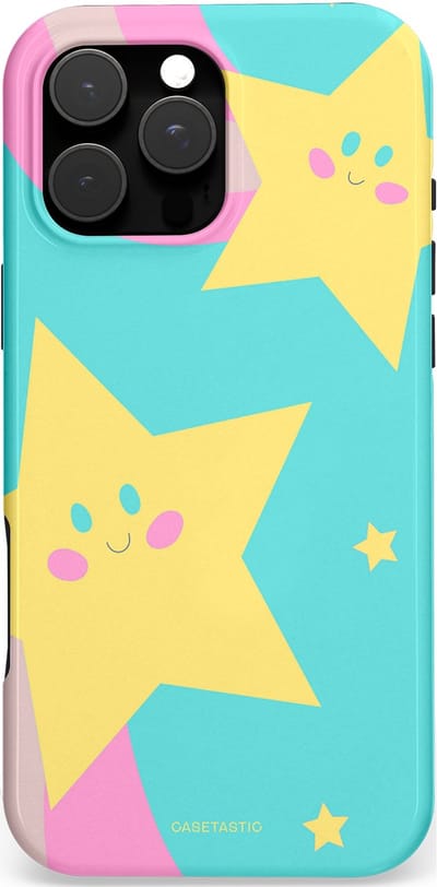 Casetastic Hoesje Geschikt voor Apple iPhone 16 Pro Max Magsafe - Stijlvolle Beschermende Duo-layer Case - Roze Sterrenlicht