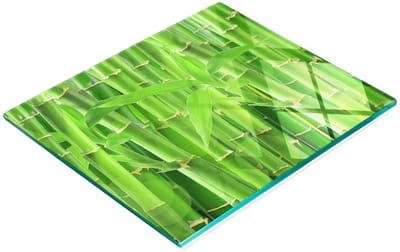 Multifunctionele decoratieve snijplank voor de keuken, gehard glas en bamboe, 60x52 cm