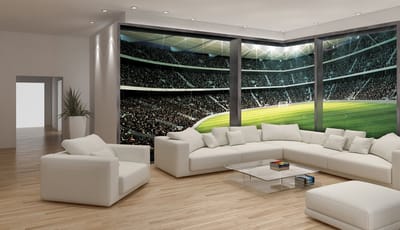 Fotobehang Vlies Voetbal | Groen | GROOT 832x254cm