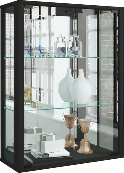 Wandvitrinekast Hangende vitrinekast Glazen vitrinekast Wandvitrinekast Glazen Udina spiegel