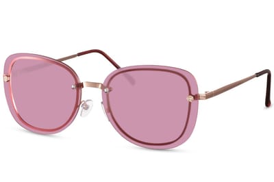 6265 Solo-Solis Zonnebril | Rose koper Montuur Zonnebril | Roze Glazen Zonnebril | Randloze ,Frameloos Zonnebril | Rimless Glasses | Dames Zonnebril | Festival & Rave Bril |Fashion Eyewear|Trendy ZomerBril |Party & Outdoor Bril +brillen sleeve & doek