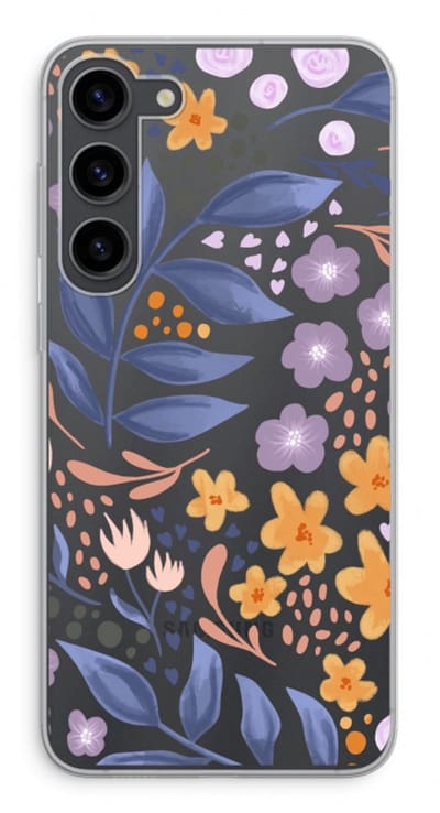 Case Company® - Hoesje geschikt voor Samsung Galaxy S23 Plus hoesje - Flowers with blue leaves - Soft Cover Telefoonhoesje - Bescherming aan alle Kanten en Schermrand