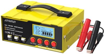 Intelligente Acculader - Batterijlader Voertuigen - Accu Onderhoud - LCD Scherm Weergave - 12/24 Volt - Zwart