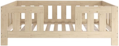 Need Sleep – Veilig Peuterbed 90x180 cm – Montessori Bedje met Hoge Valbeveiliging – Massief Hout – Naturel