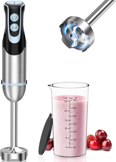 AHD® Mixer staafmixer - Mixer - Mixer handmixer - Zilver - ‎6cm x 6cm x 22cm; 1.24 kg
