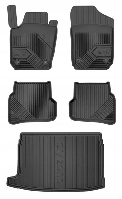 Frogum Serie 77 Volkswagen Polo V – Automattenset + Kofferbakmat – Perfecte Pasvorm – Geurloos TPE – Hoge Beschermrand