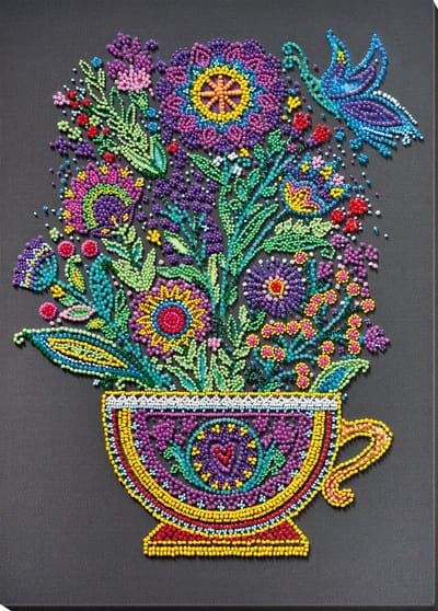 Kralen Borduurpakket ABRIS ART - CUP OF HAPPINESS - kopje geluk